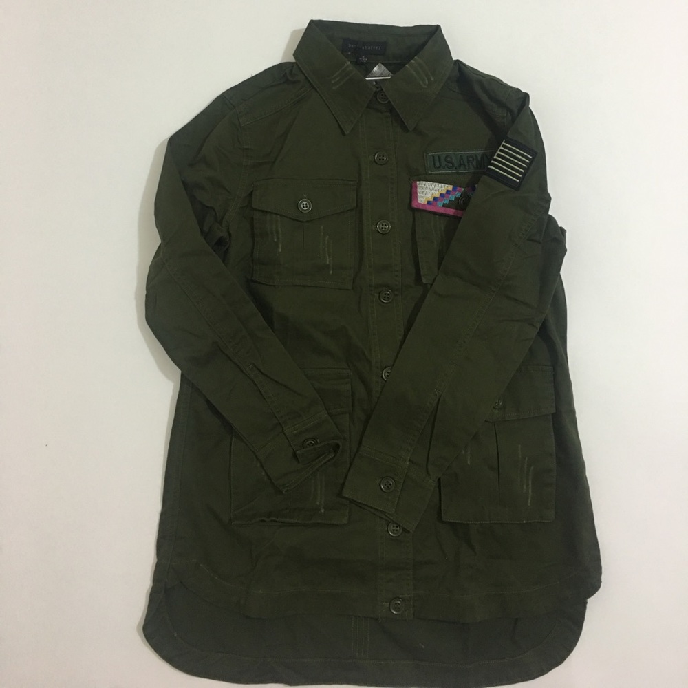 Embroidered Cargo Military Jacket or Top