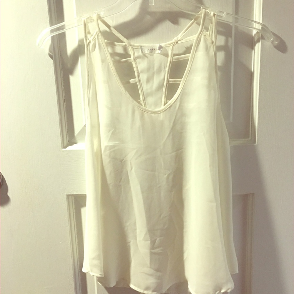 Lush White Tank with fun back details