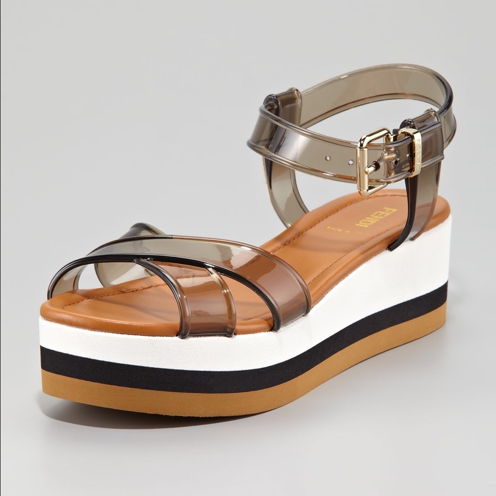 ***SOLD***Authentic Fendi white jelly sandal