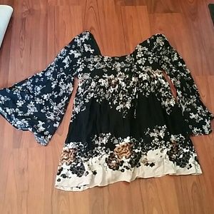 Free people flare sleeve mini dress