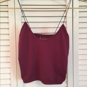 FREE PEOPLE Skinny Strap Cropped Cami Pink