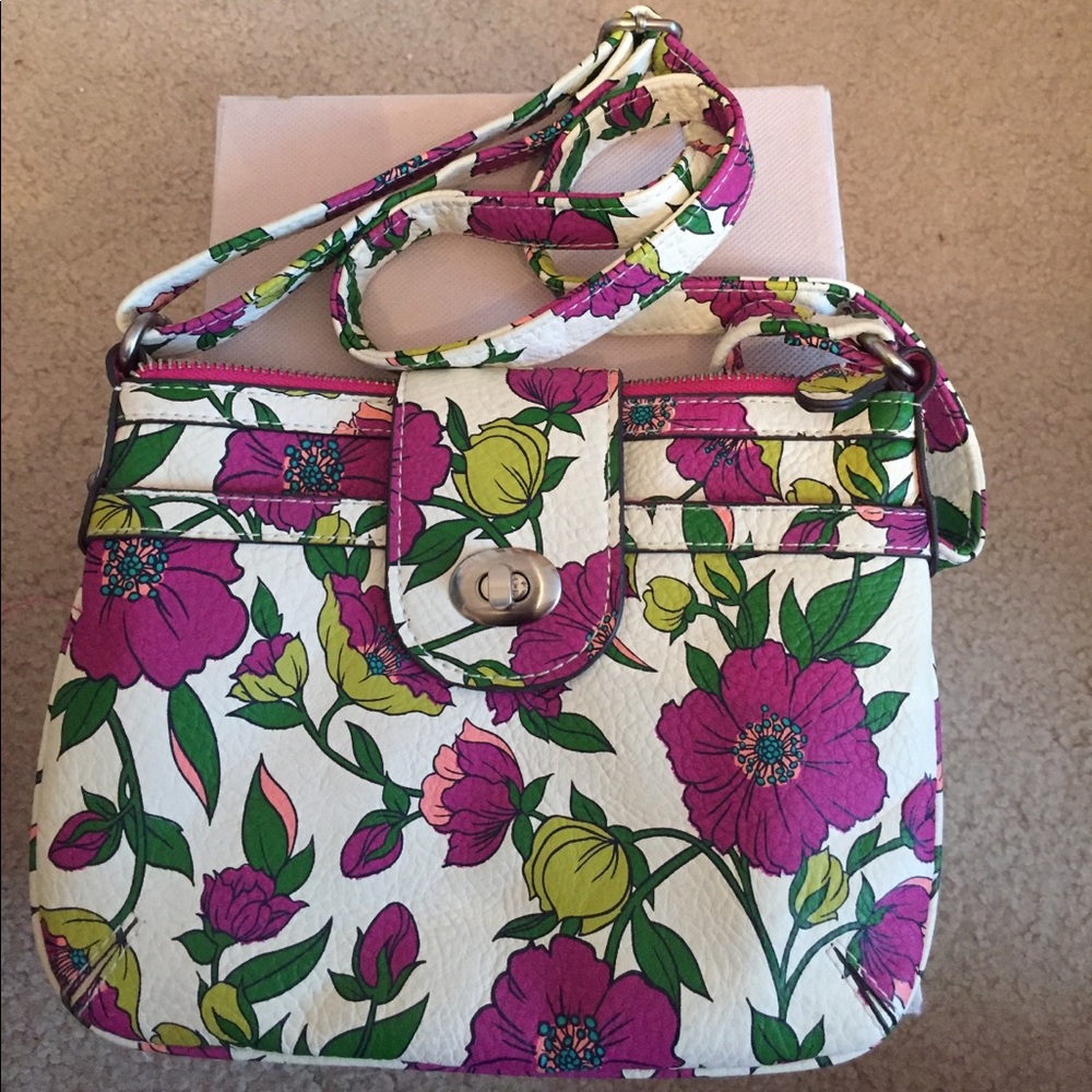 Merona floral cross body purse