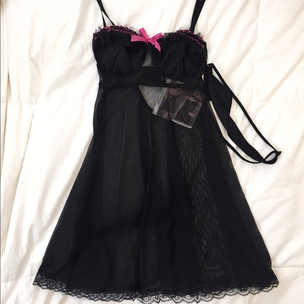 Black lace lingerie