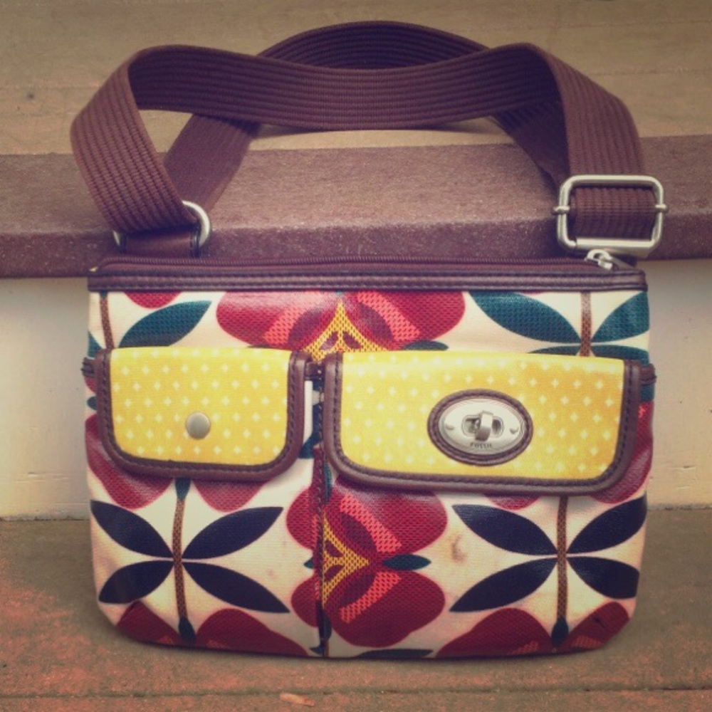 Fossil Flowered Shoulder Bag