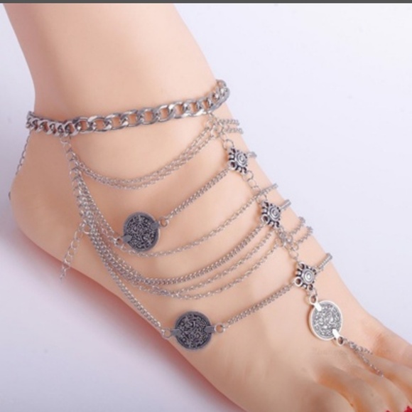 🆕💦 Womens Metal Coin Anklets - Beach Barefoot - Picture 3 of 6
