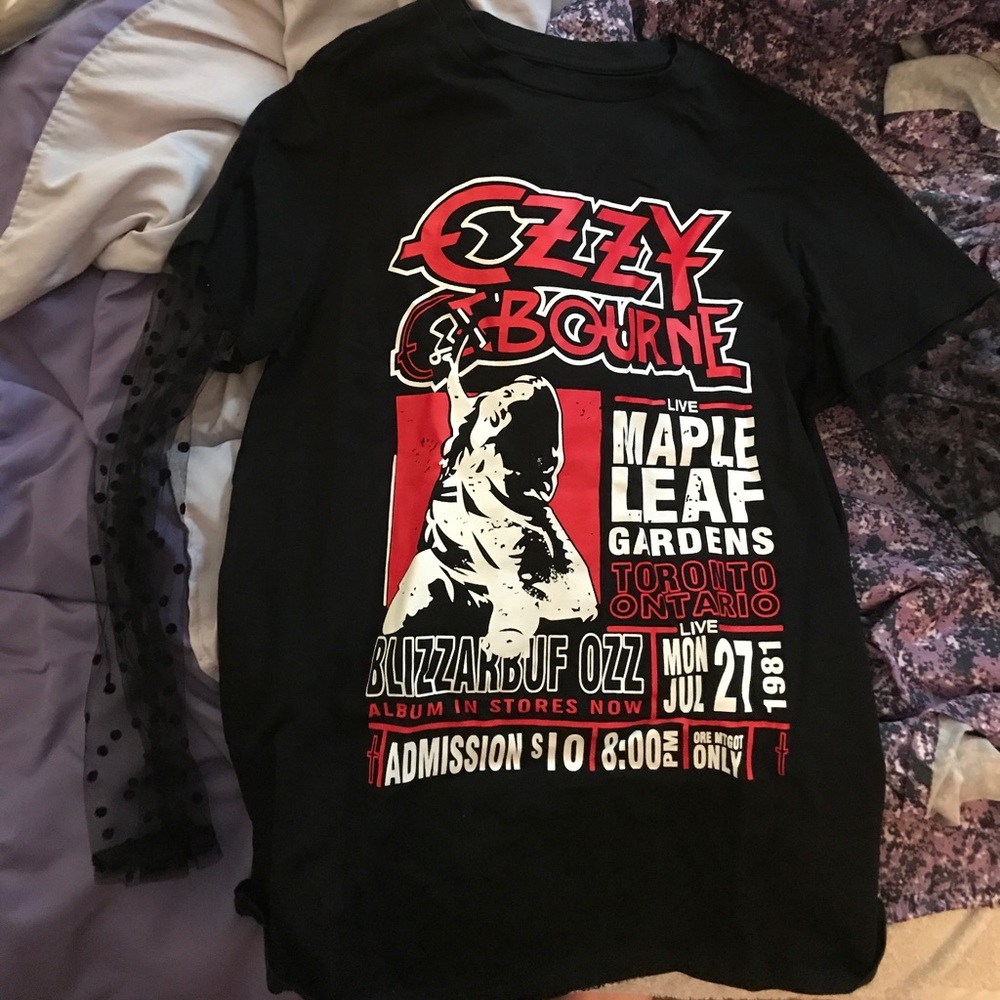 Ozzy OSBOURNE band shirt with sheer sleeves