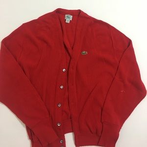 Lacoste red cardigan