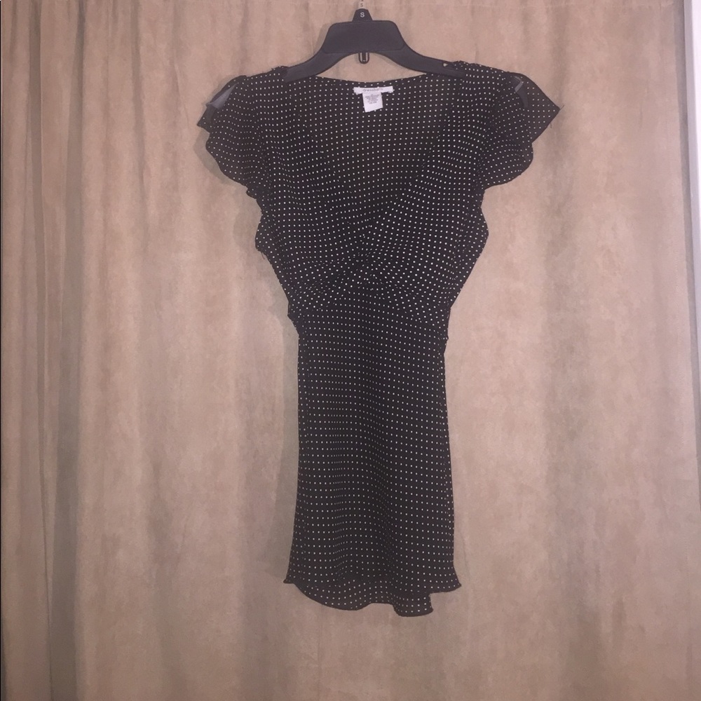 Black & White Polka Dot Pattern Top by Dress Barn