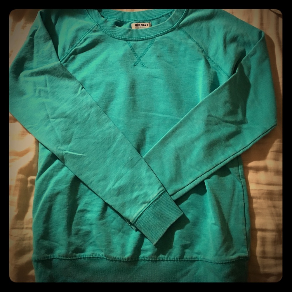 teal crewneck sweatshirt