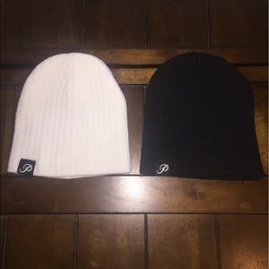New LOT of 2 Primitive Skate Beanies Black & White
