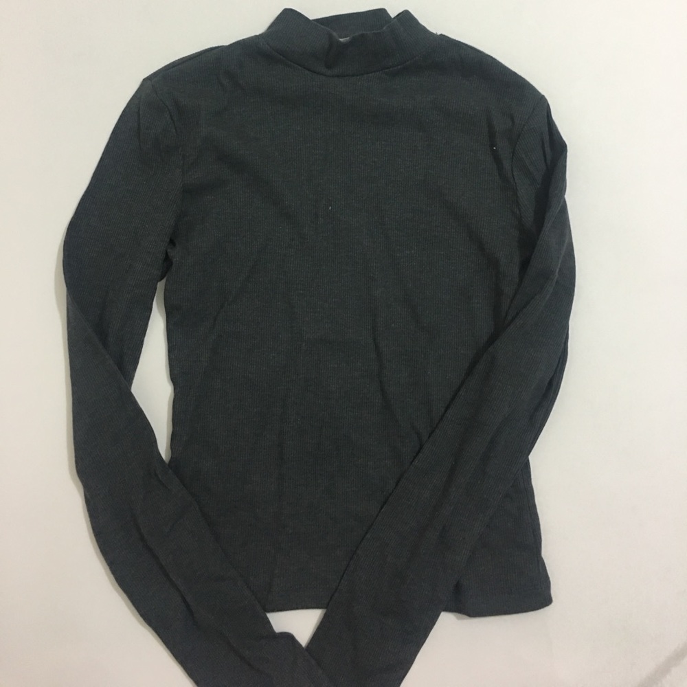 Gray Long Sleeve Mock Neck