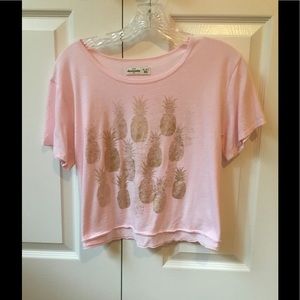 pink and gold pineapple shirt