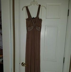 Sky leather and cotton maxi dress