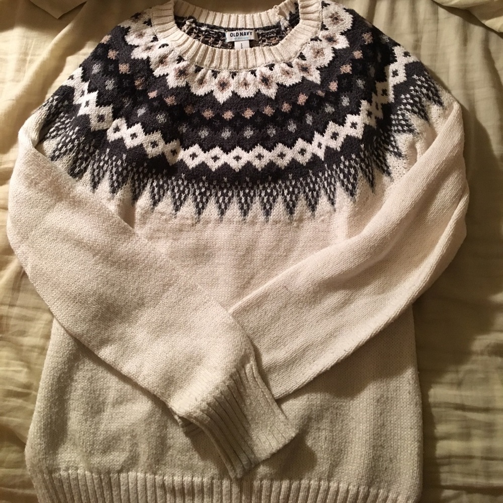 winter print sweater