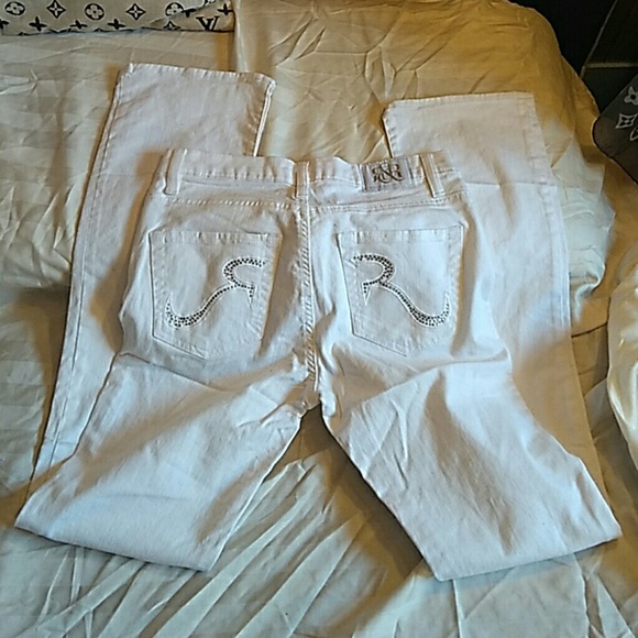 Rock & republic white jeans with rhinestone - Picture 2 of 4