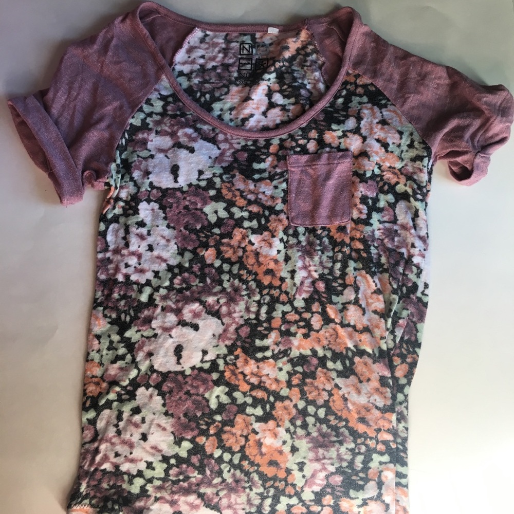 Floral baseball tee