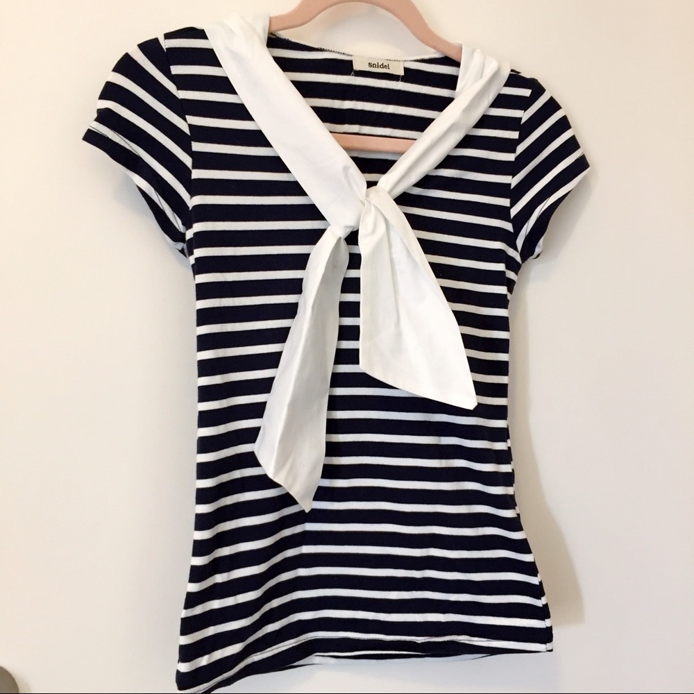 Snidel Sailor Stripe style top with bow