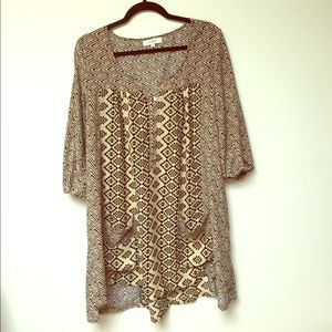Boho Print Tunic Dress