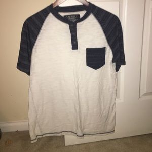 White and navy men's baseball t-shirt