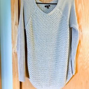Apt. 9 L Sheer Glittery Gray Sweater
