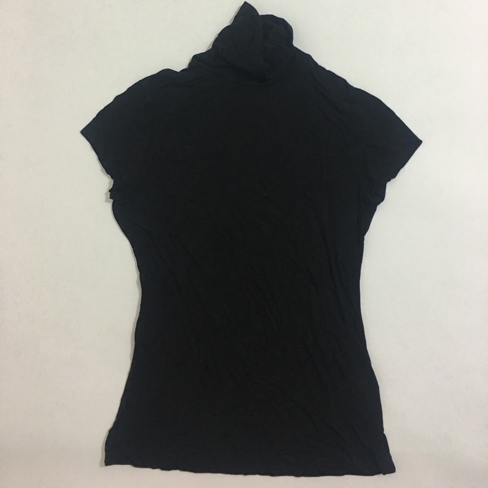 Black Turtle Neck Cotton Top