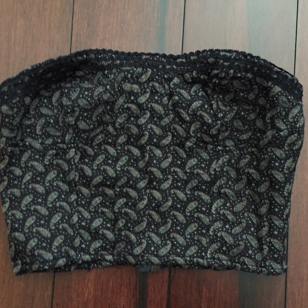 Lucca Couture Bustier/Crop Top with Paisley Print