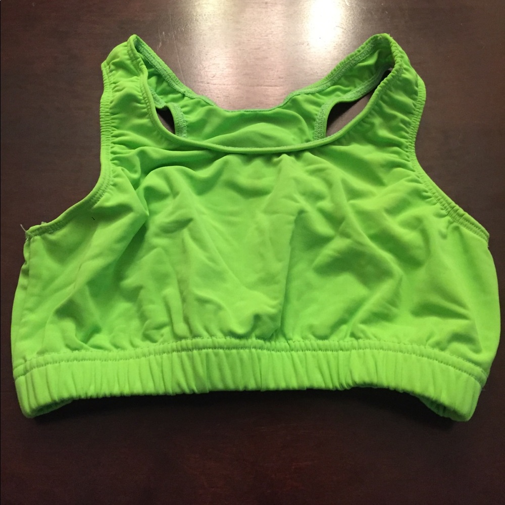Lime green sports bra