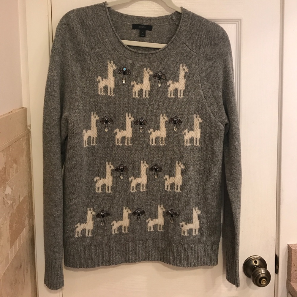 J.Crew Embellished Fair Isle Sweater