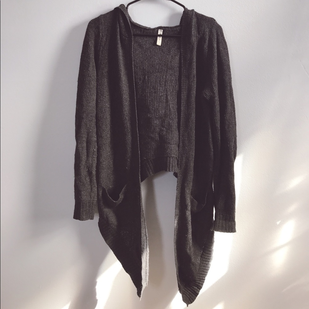 RVCA draped cardigan with hood
