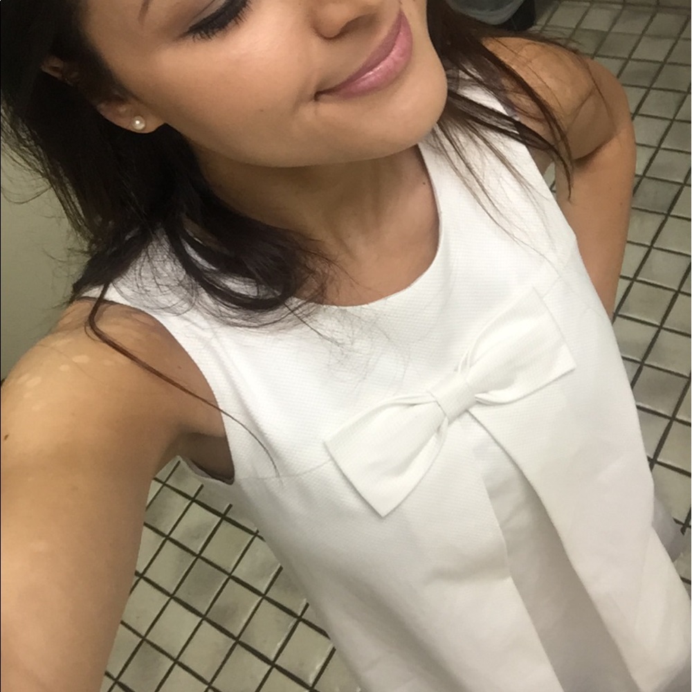 Cute Bow White Dress!