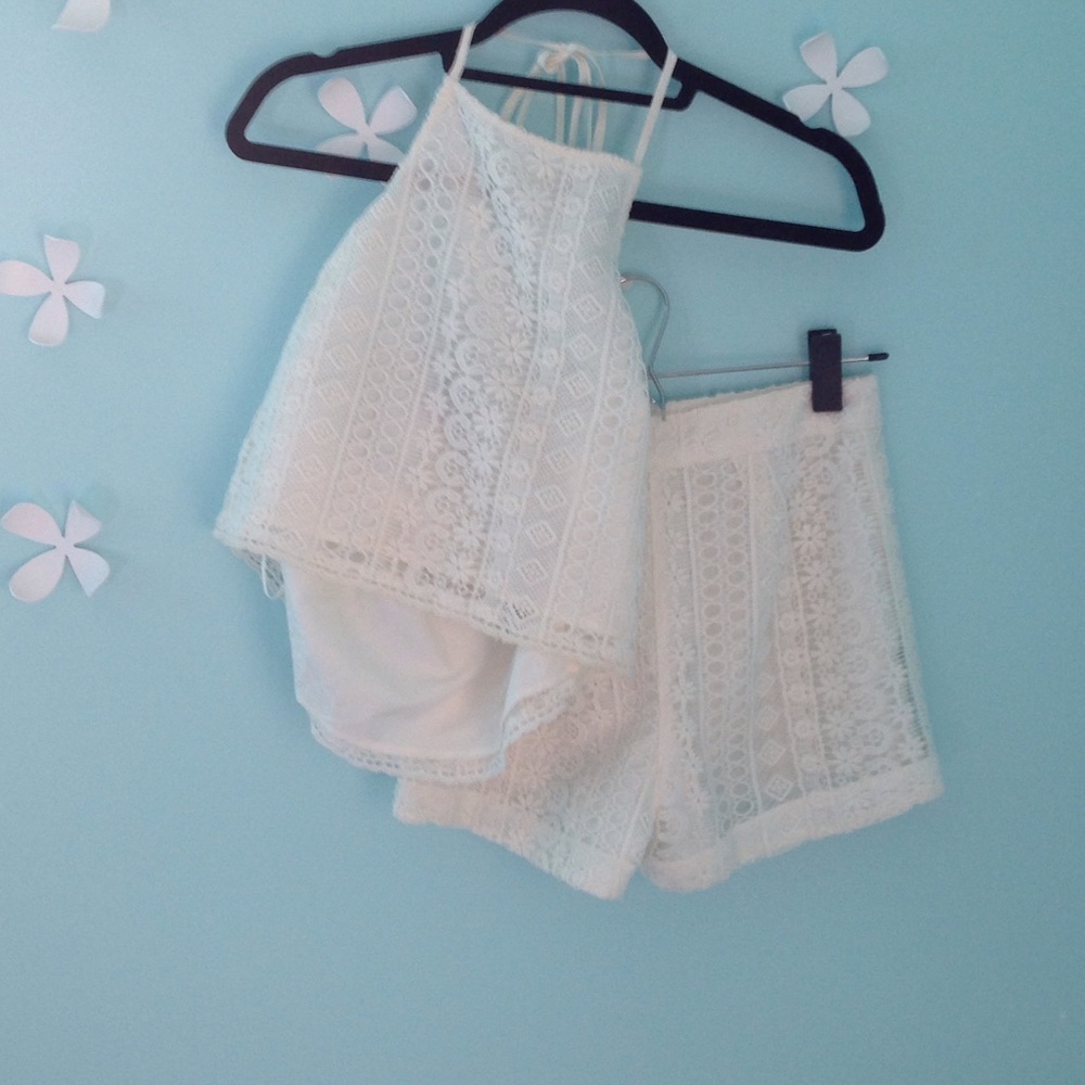 White two piece outfit
