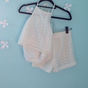 White two piece outfit