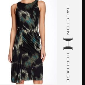 Halston Heritage blk ocean stretch cocktail dress