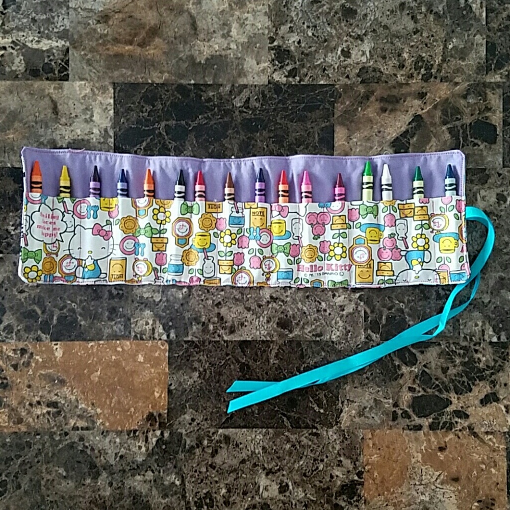 Handmade Hello Kitty Crayon rollup