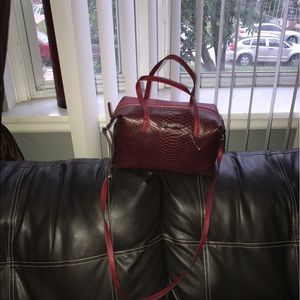 NWOTNine West burgundy and faux snake skin pattern