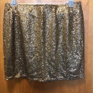 Skirts - Gold Sequin Mini- Never Worn! Skirts - Gold Sequin Mini- Never Worn!