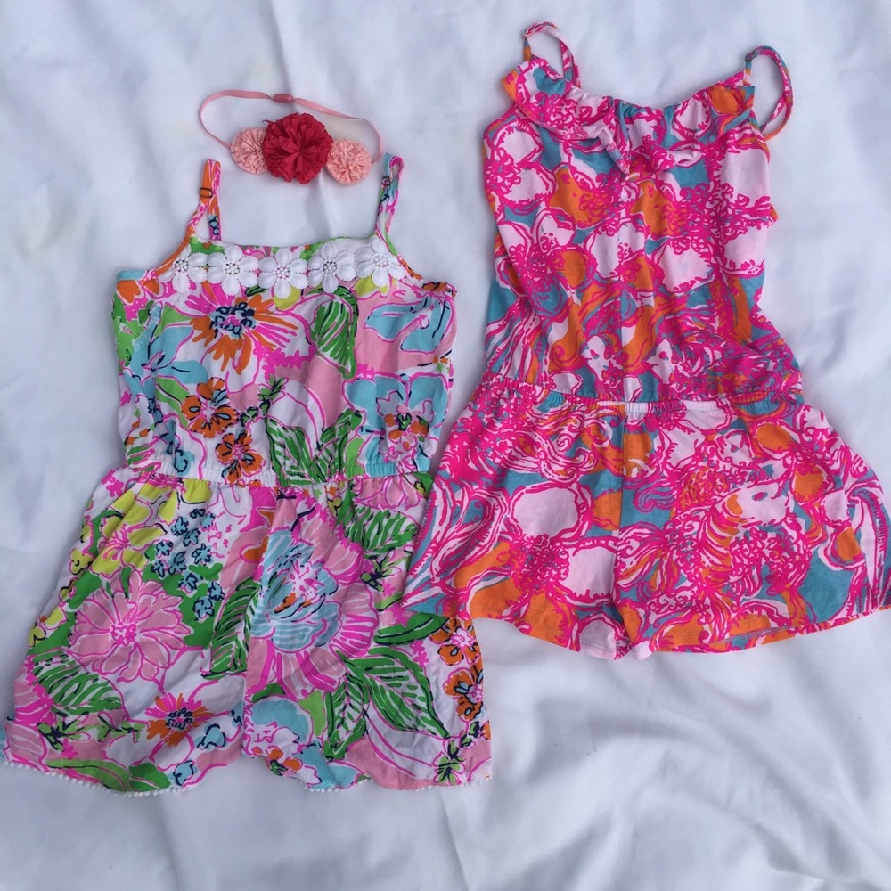 Lilly Pulitzer rompers 10/12 girls