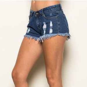 Frayed Denim Shorts