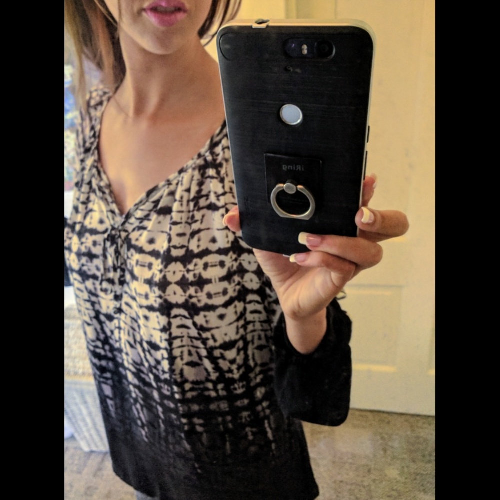 Dress Barn tie dye peasant top - Picture 2 of 4