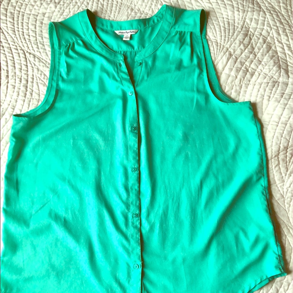 American Eagle sleeves blouse size L color teal
