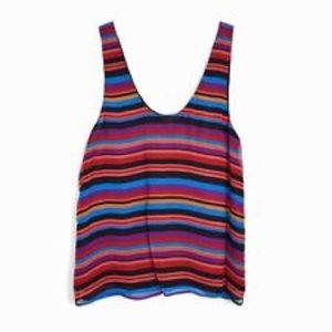 Joie silk chiffon stripe sleeveless tank top small