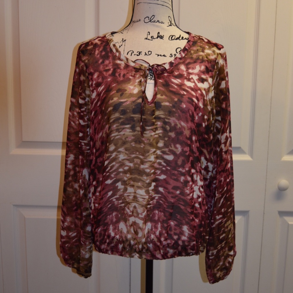Ariat Multi-colored Sheer Blouse Size Large