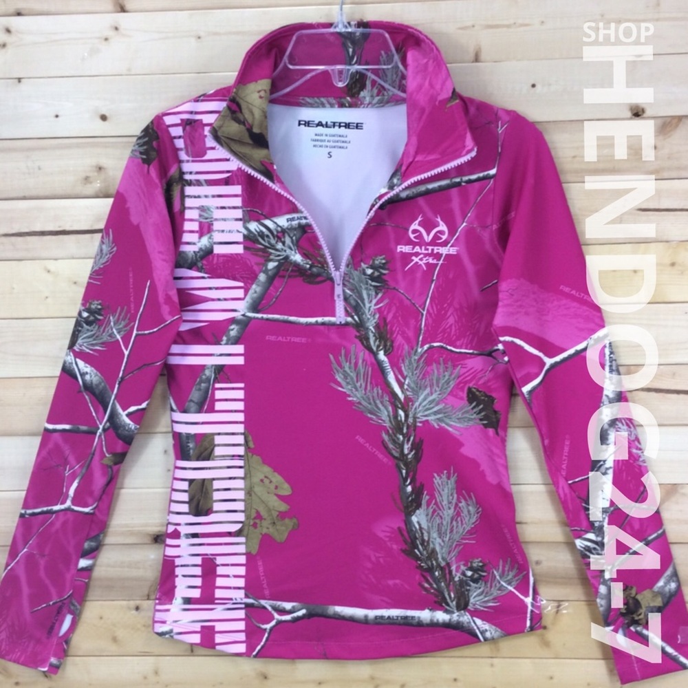 REALTREE 1/4 ZIP PULLOVER L/SLV THUMB HOLES