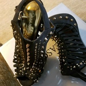 Studded black stillettos