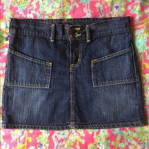 Von Dutch Denim skirt Logo & winged patch on back