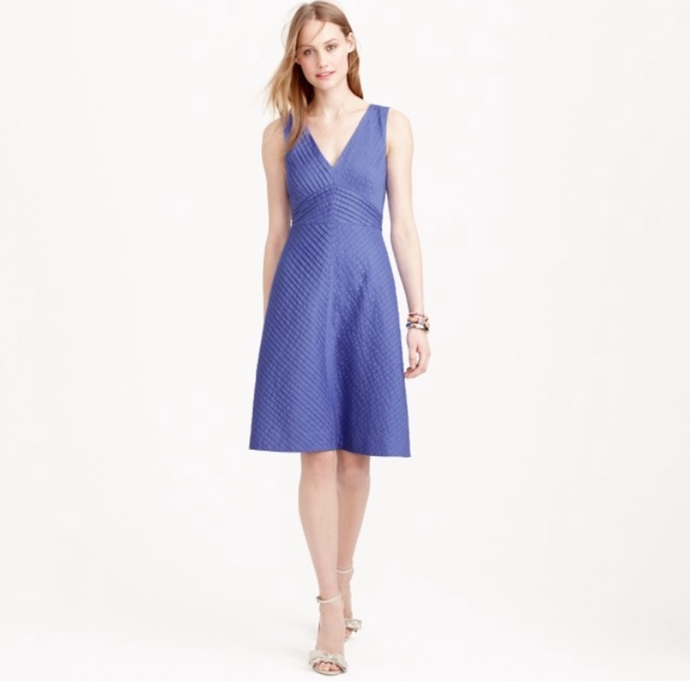 J. Crew Fit and Flare Chevron Pleated Dress