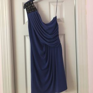 One Shoulder Indigo Dress