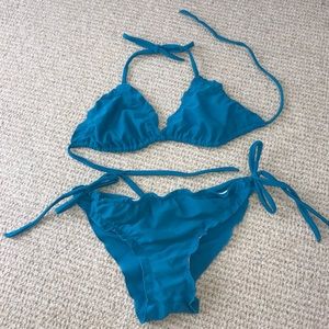 Blue Swimsuit Top and Bottom