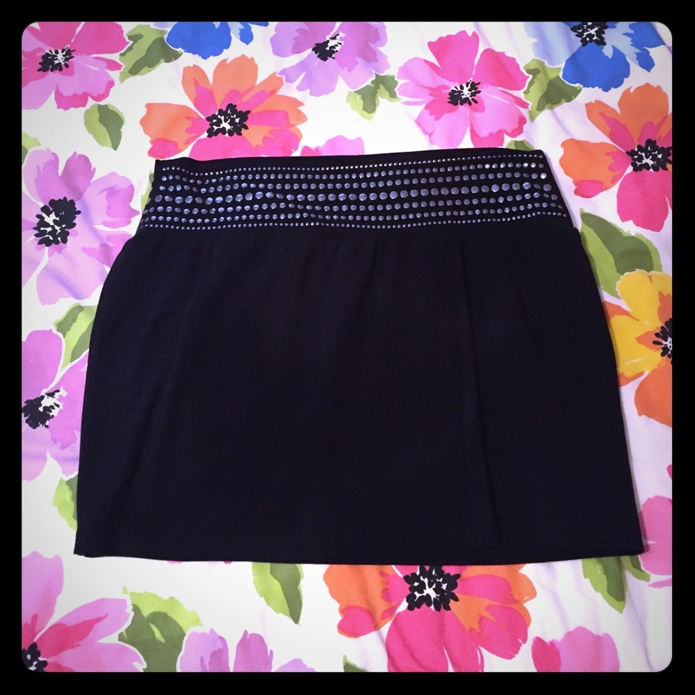 EXPRESS Studded Black Mini Skirt
