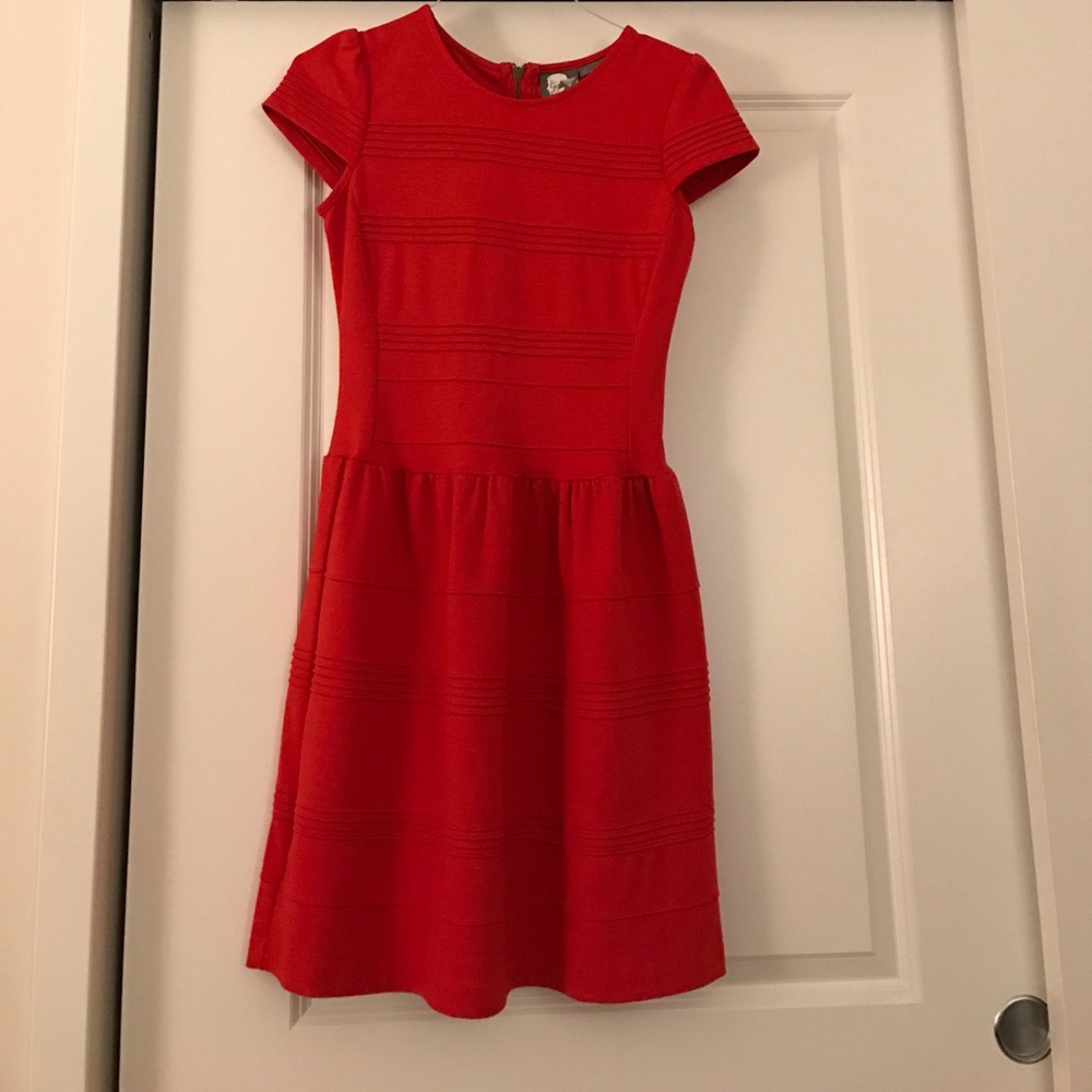 Anthropologie red dress
